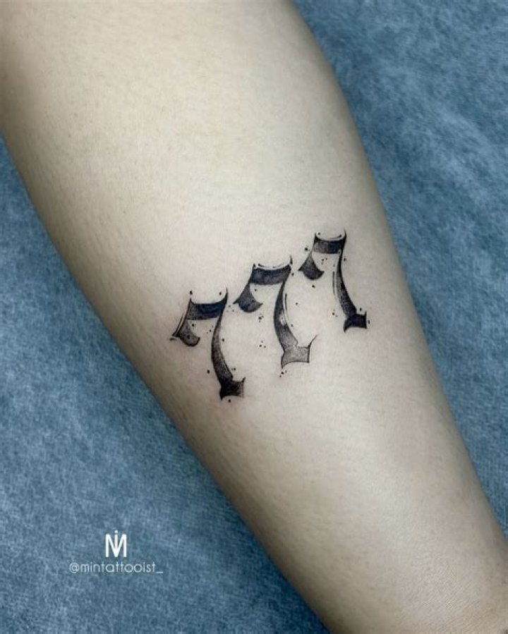 777 Tattoo 777 tattoo, Tattoos, Small tattoos