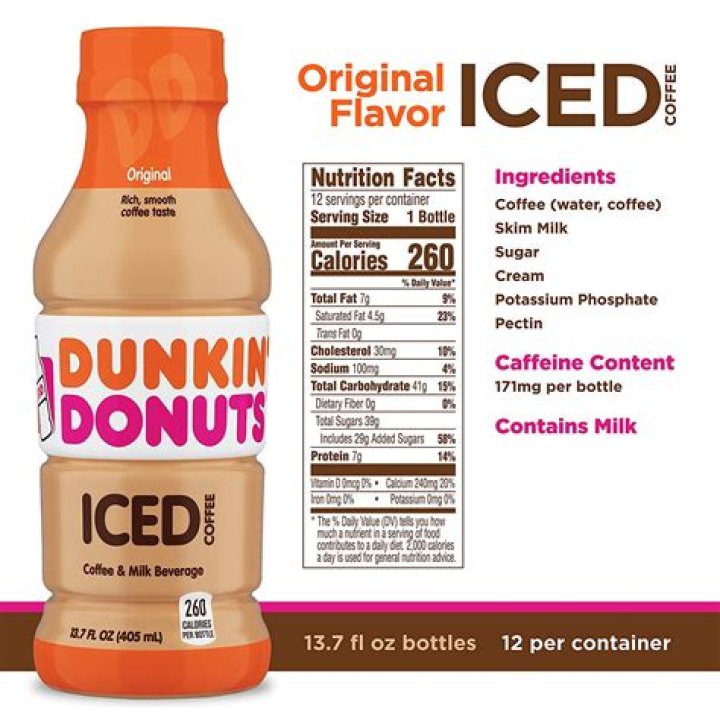 Dunkin Donuts Iced Coffee Calories No Cream / Iced Signature Latte