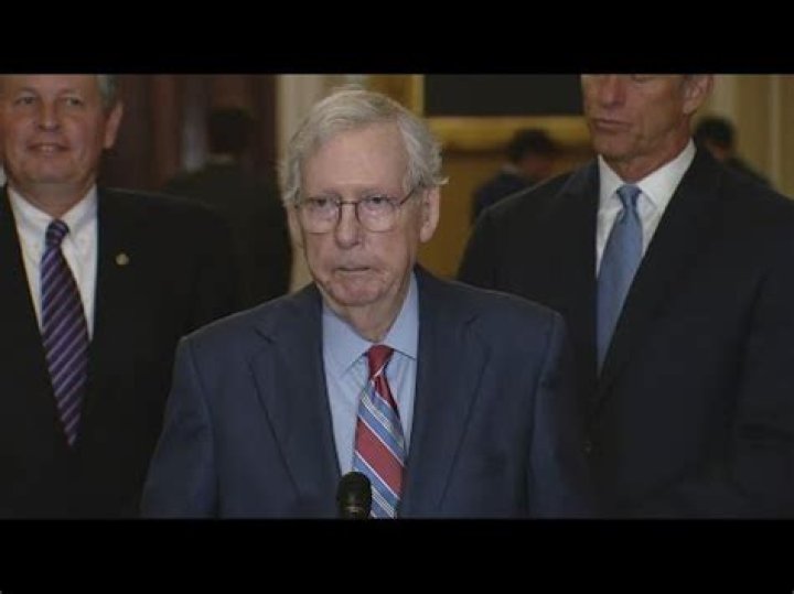 Mitch McConnel freezes during press conference